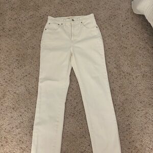 Madewell Cream Straight Leg Jeans
